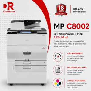 Multifuncional Láser Ricoh MP C8002