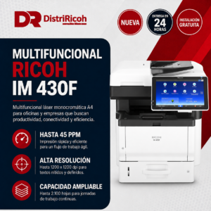 Impresora Multifuncional Láser Monocromática Ricoh IM 430F Nueva